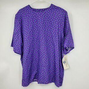 NWT Vintage Country Sophisticates by Pendleton Purple Polka Dot Blouse 20W